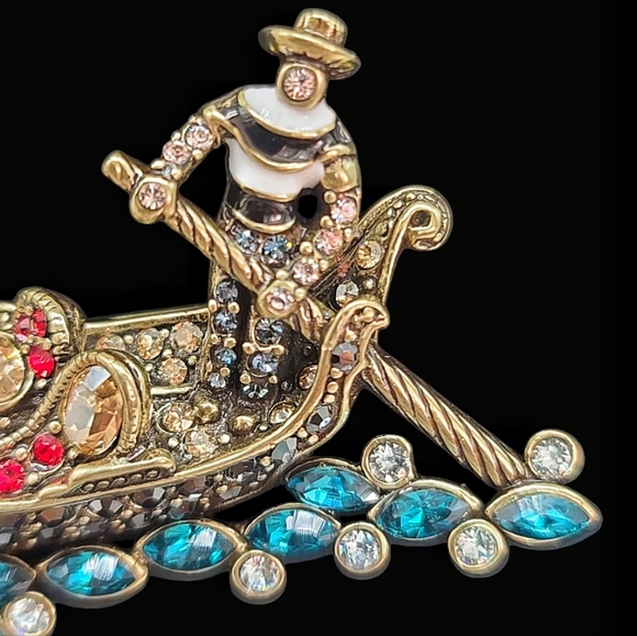 Heidi Daus "When In Venice" Gondola Italy pin brooch - Picture 3 of 5